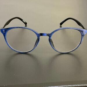 Zenni Blue and Black Round Plastic Full Rim Eyeglass Frames 2020616